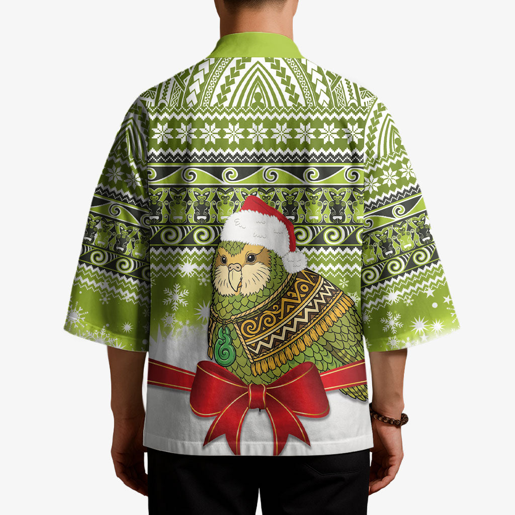 New Zealand Kakapo Christmas Kimono Maori Inspired Knitted Patterns LT9 - Polynesian Pride