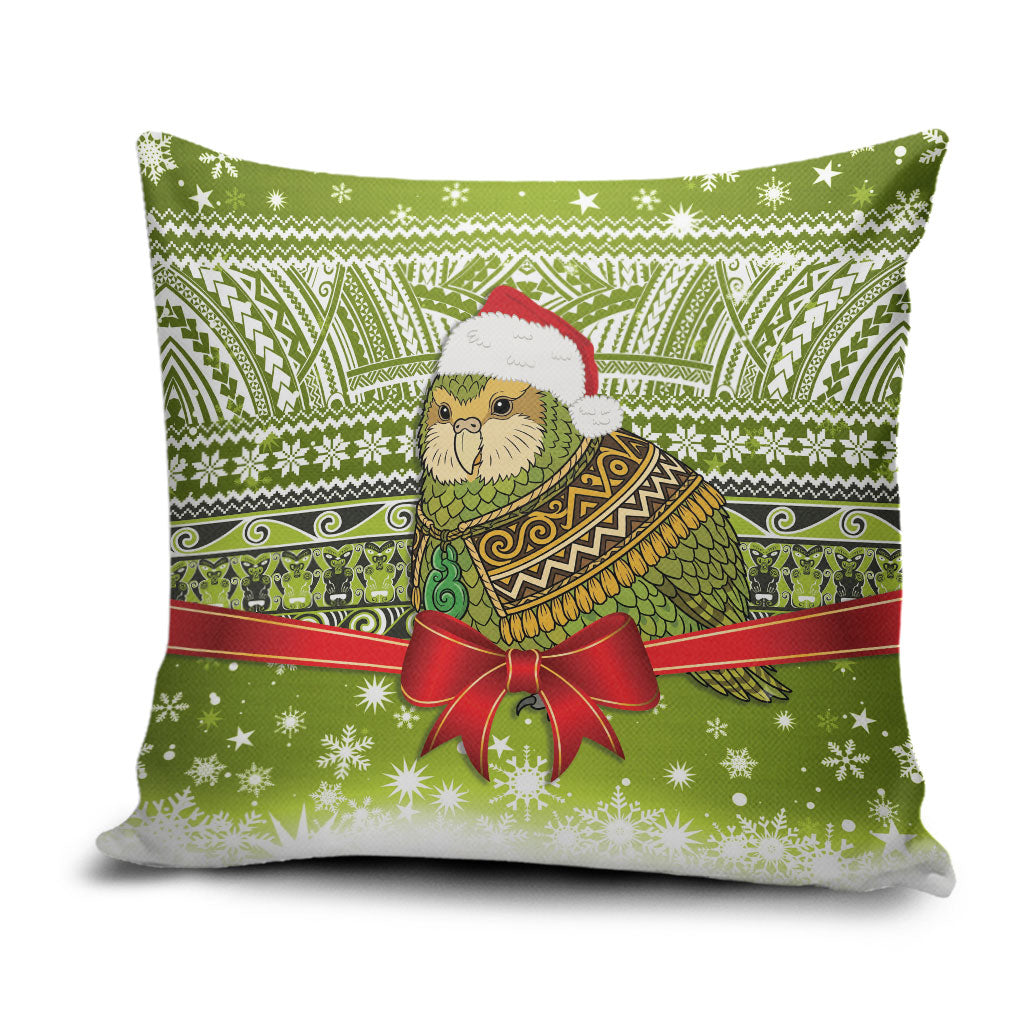 New Zealand Kakapo Christmas Pillow Cover Maori Inspired Knitted Patterns LT9 Green - Polynesian Pride
