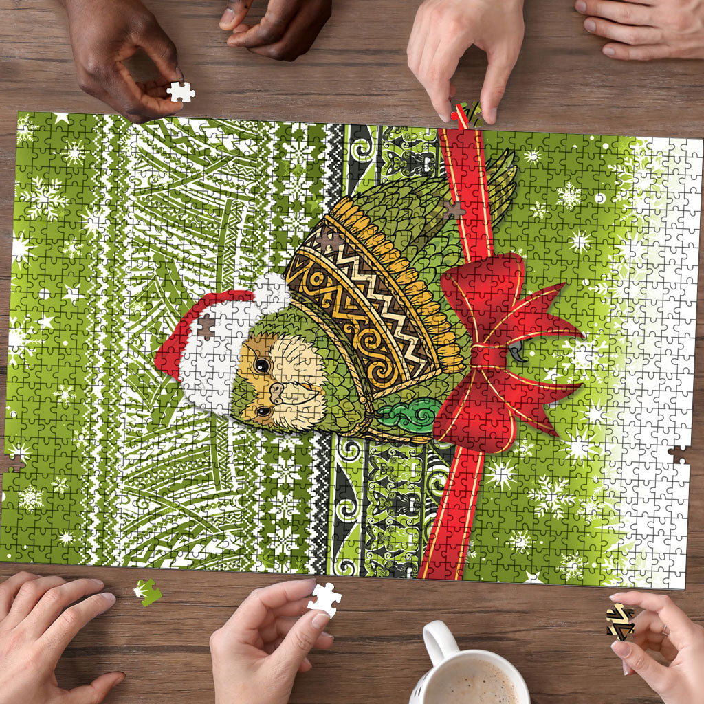 New Zealand Kakapo Christmas Puzzle Maori Inspired Knitted Patterns LT9 - Polynesian Pride