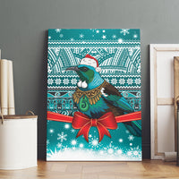 New Zealand Tui Bird Christmas Canvas Wall Art Maori Inspired Knitted Patterns LT9 - Polynesian Pride