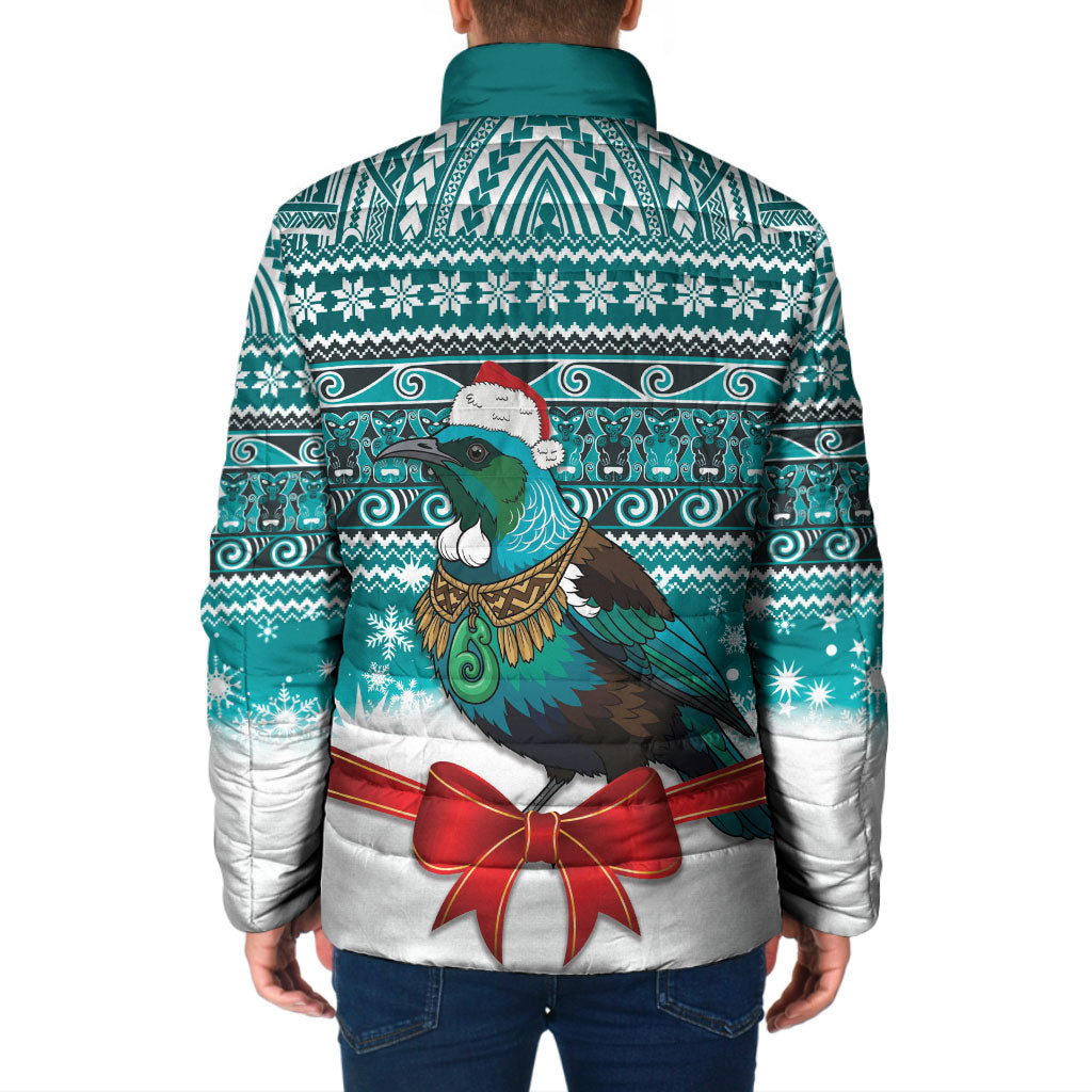New Zealand Tui Bird Christmas Padded Jacket Maori Inspired Knitted Patterns LT9 - Polynesian Pride