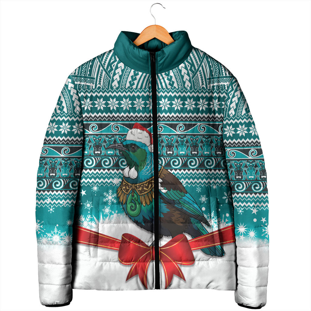New Zealand Tui Bird Christmas Padded Jacket Maori Inspired Knitted Patterns LT9 - Polynesian Pride