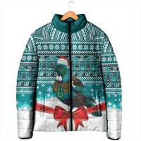 New Zealand Tui Bird Christmas Padded Jacket Maori Inspired Knitted Patterns LT9 - Polynesian Pride