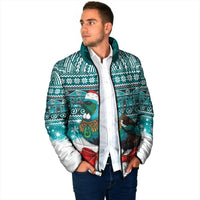 New Zealand Tui Bird Christmas Padded Jacket Maori Inspired Knitted Patterns LT9 - Polynesian Pride