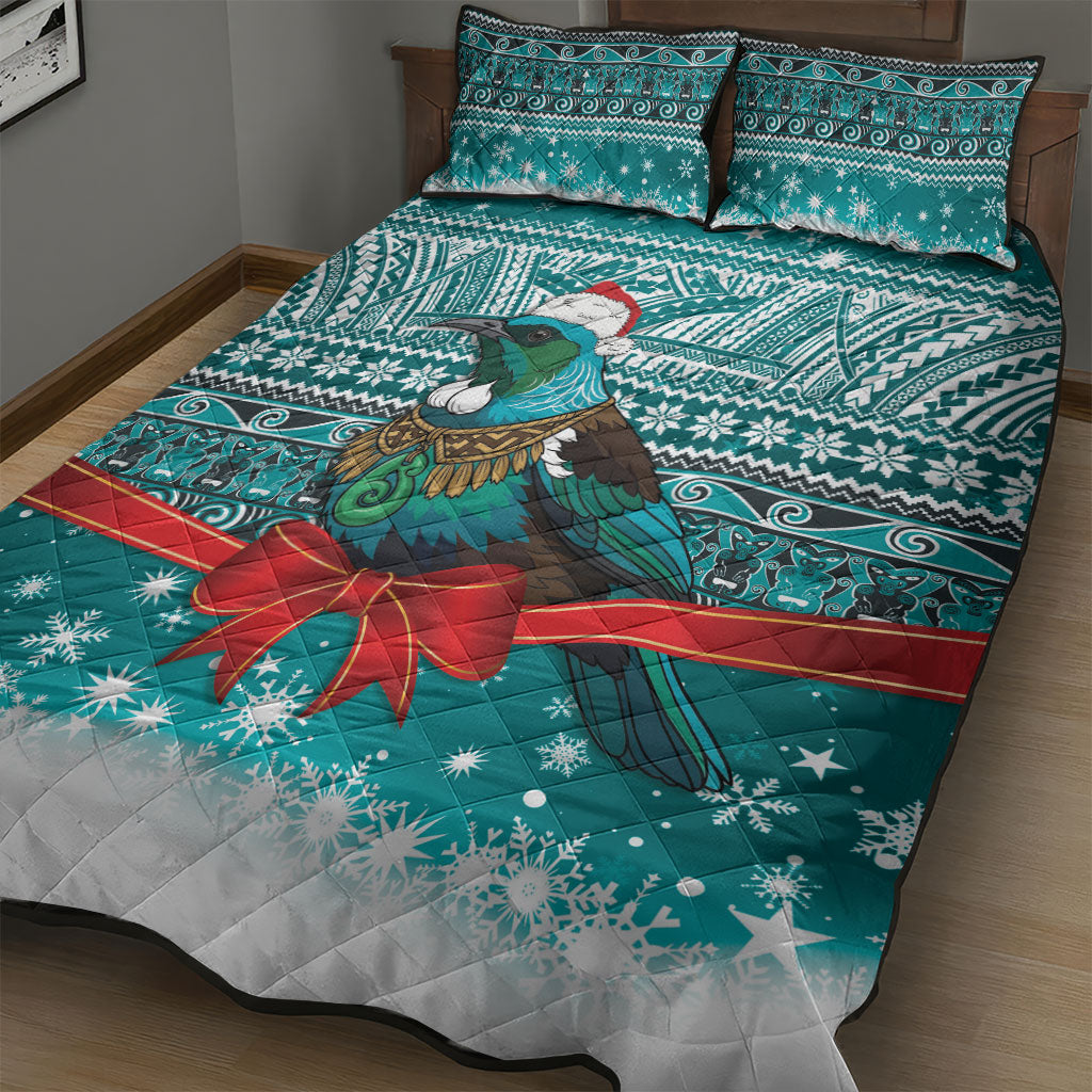 New Zealand Tui Bird Christmas Quilt Bed Set Maori Inspired Knitted Patterns LT9 - Polynesian Pride