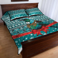 New Zealand Tui Bird Christmas Quilt Bed Set Maori Inspired Knitted Patterns LT9 - Polynesian Pride