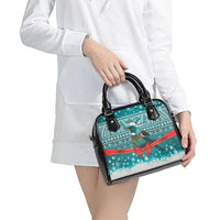 New Zealand Tui Bird Christmas Shoulder Handbag Maori Inspired Knitted Patterns LT9 - Polynesian Pride