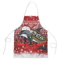 New Zealand Dolphin Terehu Christmas Apron Maori Inspired Knitted Patterns LT9 Red - Polynesian Pride