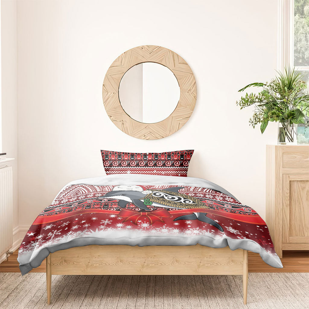 New Zealand Dolphin Terehu Christmas Bedding Set Maori Inspired Knitted Patterns LT9 - Polynesian Pride