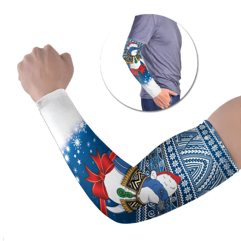 New Zealand Fairy Penguin Korora Christmas Arm Sleeves Maori Inspired Knitted Patterns LT9 Set of 2 Blue - Polynesian Pride