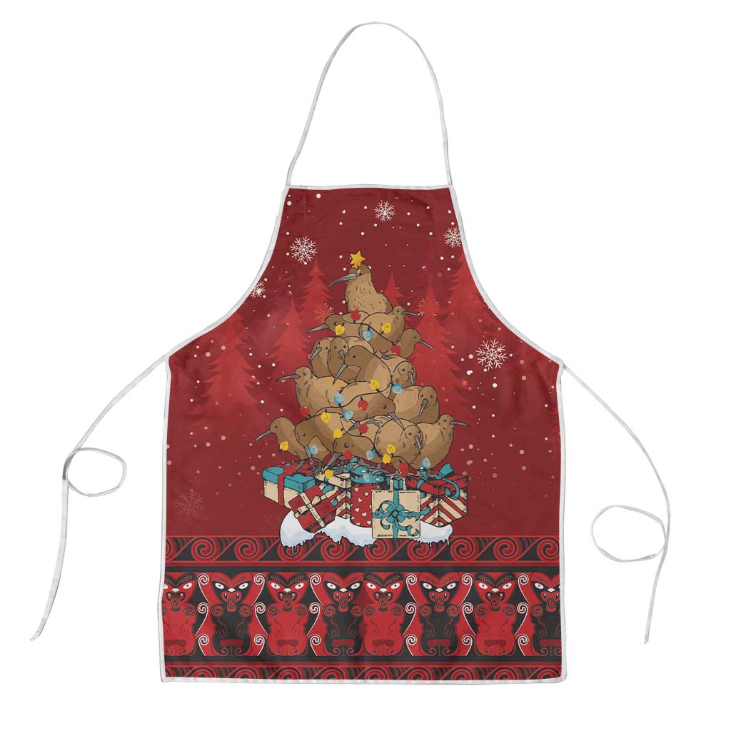 Funny Kiwi Bird Xmas Tree Apron New Zealand Tribal Christmas Spirit - Polynesian Pride