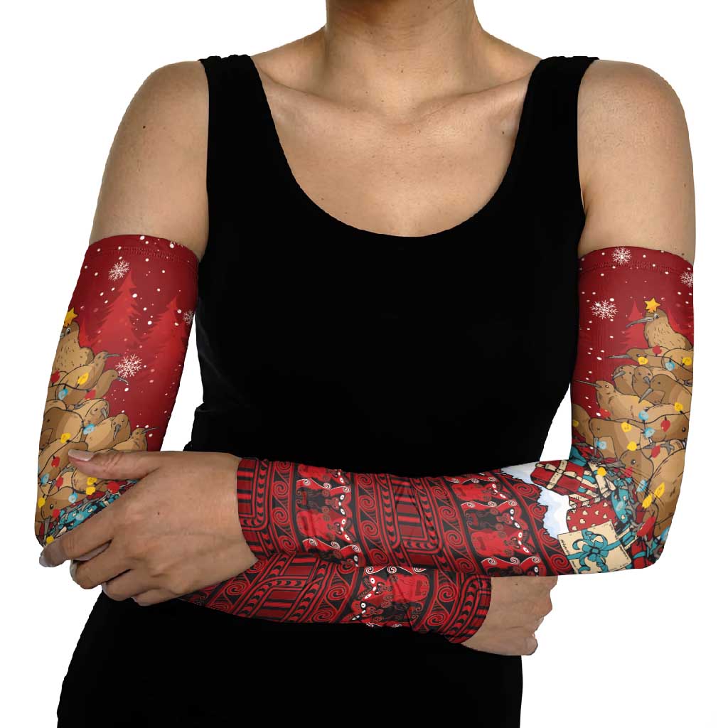 Funny Kiwi Bird Xmas Tree Arm Sleeves New Zealand Tribal Christmas Spirit LT9 - Polynesian Pride