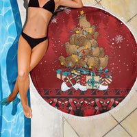 Funny Kiwi Bird Xmas Tree Beach Blanket New Zealand Tribal Christmas Spirit LT9 - Polynesian Pride