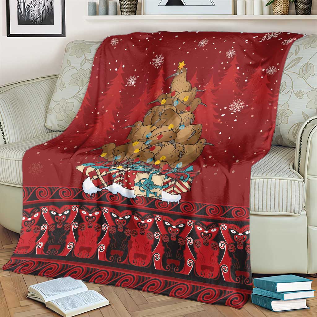 Funny Kiwi Bird Xmas Tree Blanket New Zealand Tribal Christmas Spirit LT9 - Polynesian Pride