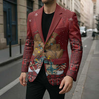 Funny Kiwi Bird Xmas Tree Blazer New Zealand Tribal Christmas Spirit LT9 - Polynesian Pride
