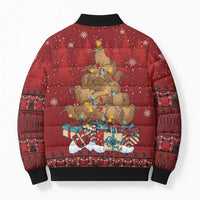 Funny Kiwi Bird Xmas Tree Bomber Puffer Jacket New Zealand Tribal Christmas Spirit LT9 - Polynesian Pride