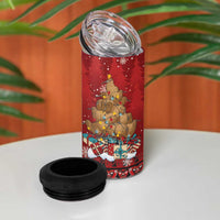 Funny Kiwi Bird Xmas Tree 4 in 1 Can Cooler Tumbler New Zealand Tribal Christmas Spirit LT9 - Polynesian Pride