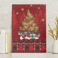 Funny Kiwi Bird Xmas Tree Canvas Wall Art New Zealand Tribal Christmas Spirit LT9 Without Frame Red - Polynesian Pride