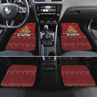 Funny Kiwi Bird Xmas Tree Car Mats New Zealand Tribal Christmas Spirit LT9 Set 4pcs Red - Polynesian Pride