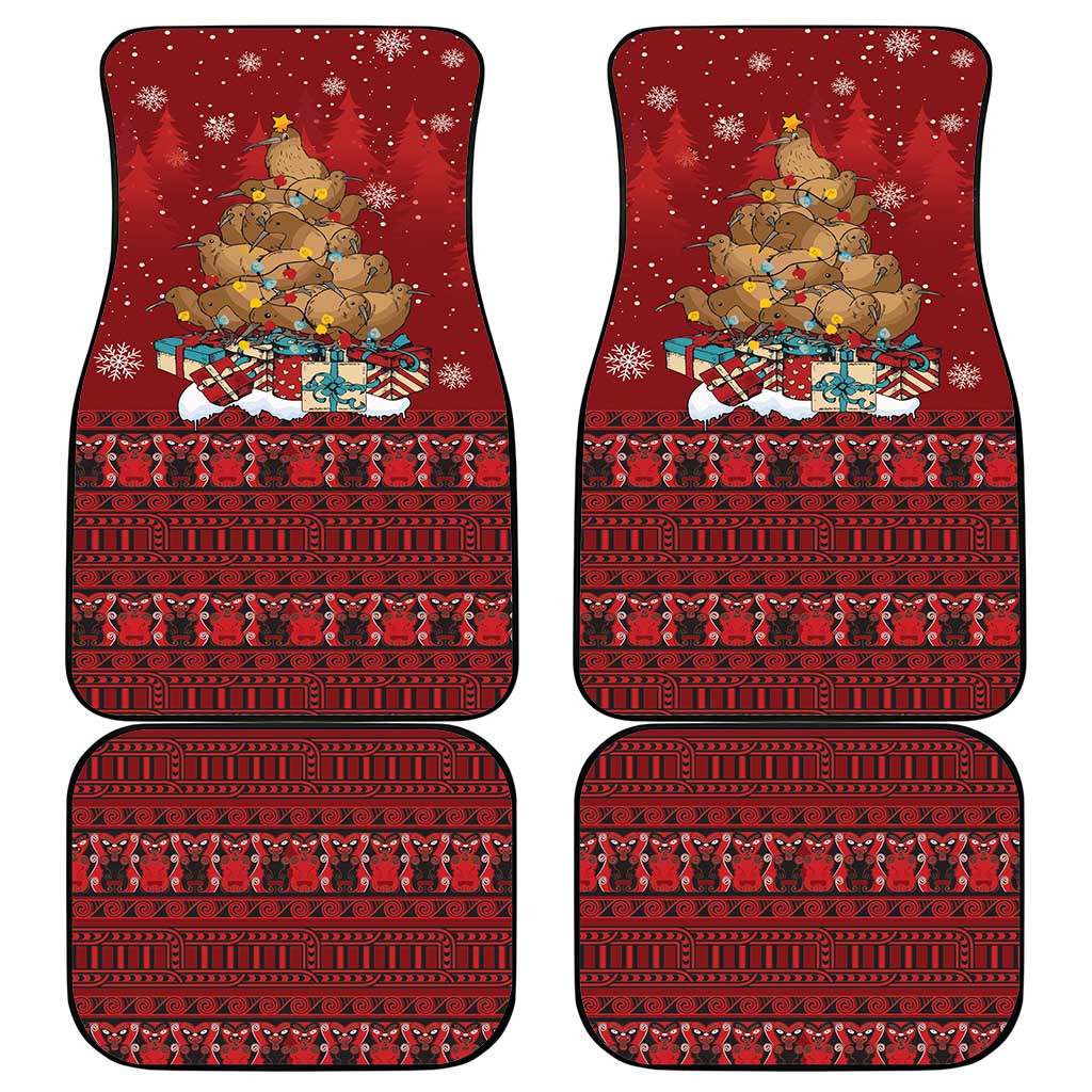 Funny Kiwi Bird Xmas Tree Car Mats New Zealand Tribal Christmas Spirit LT9 - Polynesian Pride