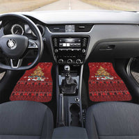 Funny Kiwi Bird Xmas Tree Car Mats New Zealand Tribal Christmas Spirit LT9 Set 2pcs - Front Red - Polynesian Pride
