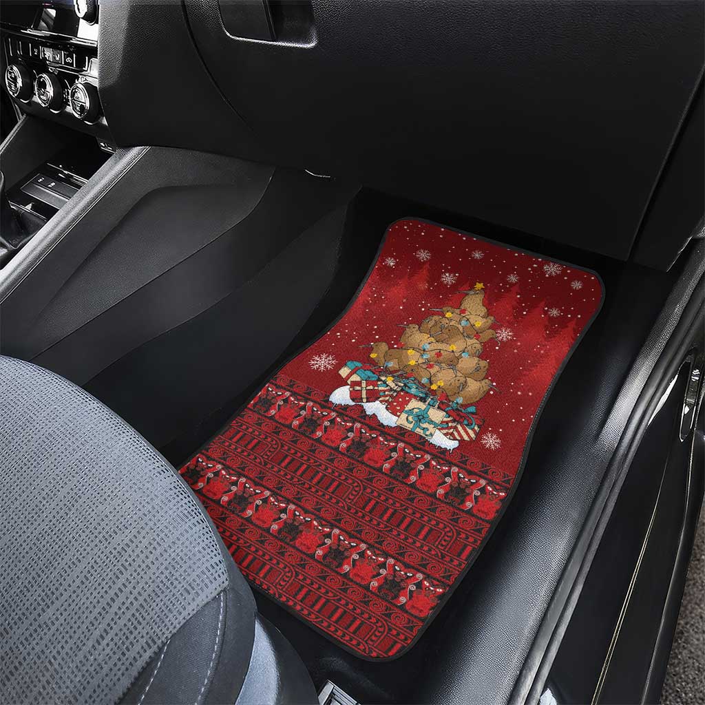 Funny Kiwi Bird Xmas Tree Car Mats New Zealand Tribal Christmas Spirit LT9 - Polynesian Pride