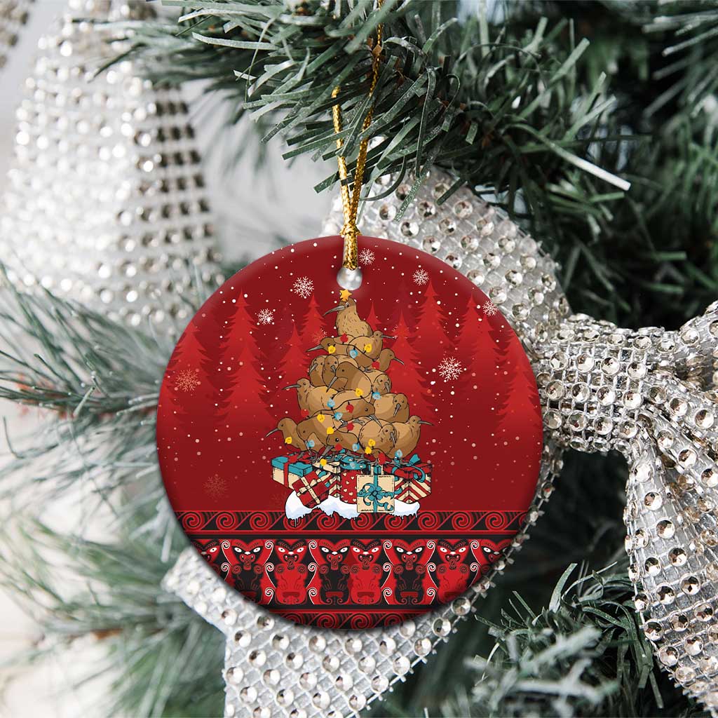 Funny Kiwi Bird Xmas Tree Ceramic Ornament New Zealand Tribal Christmas Spirit LT9 - Polynesian Pride