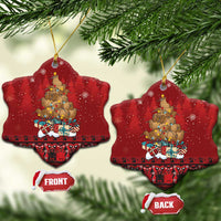 Funny Kiwi Bird Xmas Tree Ceramic Ornament New Zealand Tribal Christmas Spirit LT9 Snow Flake Red - Polynesian Pride