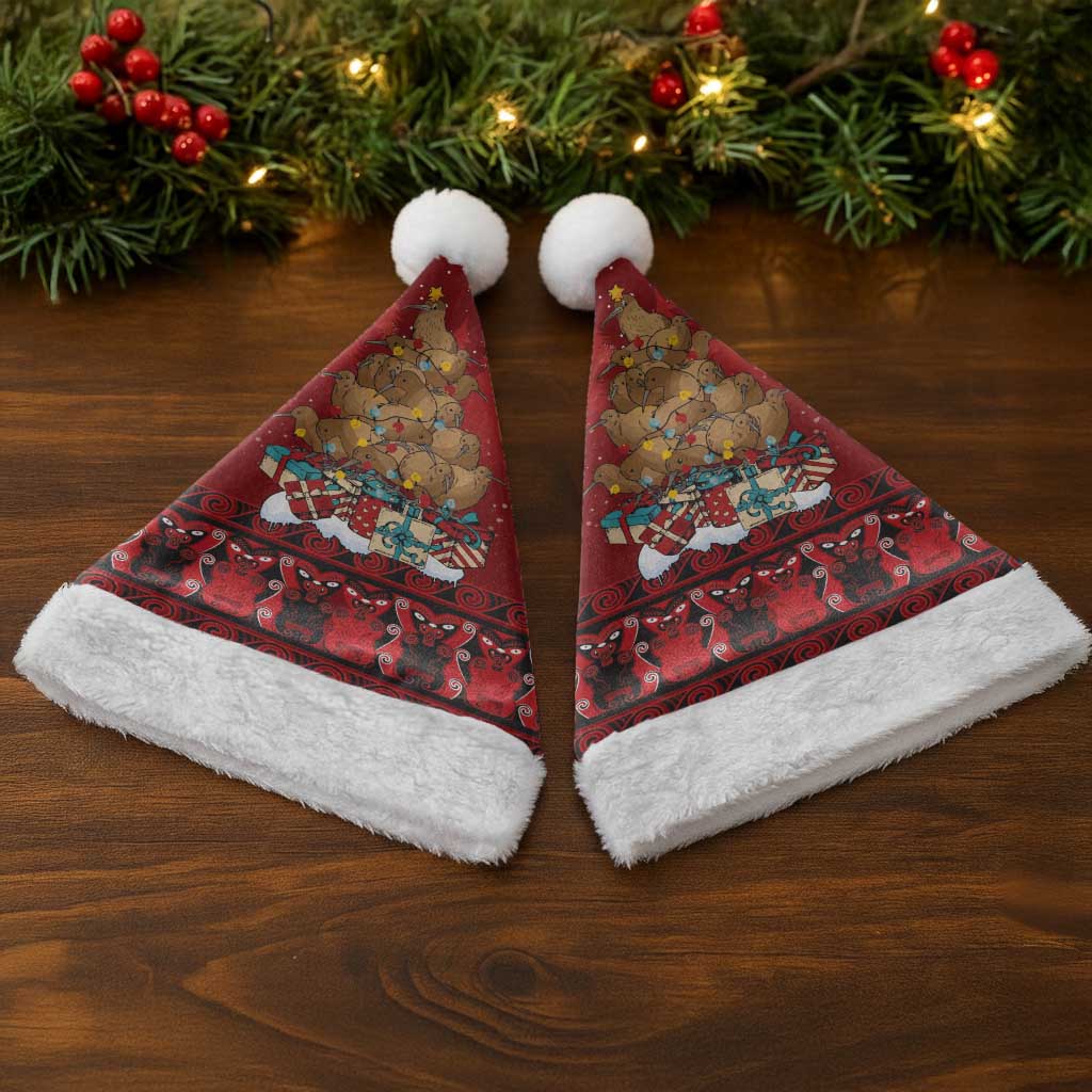 Funny Kiwi Bird Xmas Tree Christmas Santa Hat New Zealand Tribal Christmas Spirit LT9 - Polynesian Pride