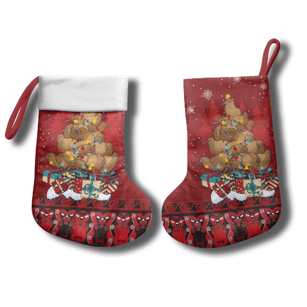 Funny Kiwi Bird Xmas Tree Christmas Stocking New Zealand Tribal Christmas Spirit LT9 - Polynesian Pride