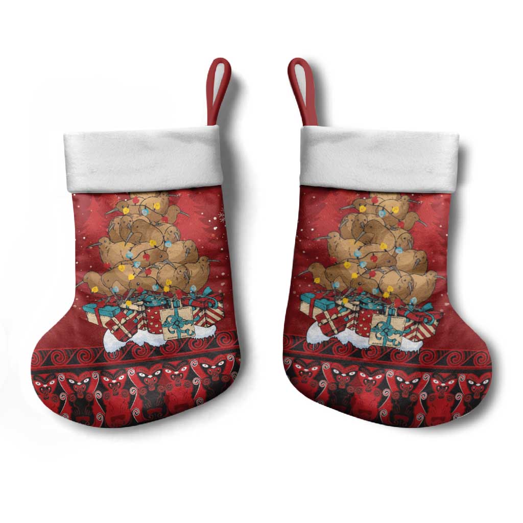 Funny Kiwi Bird Xmas Tree Christmas Stocking New Zealand Tribal Christmas Spirit LT9 - Polynesian Pride