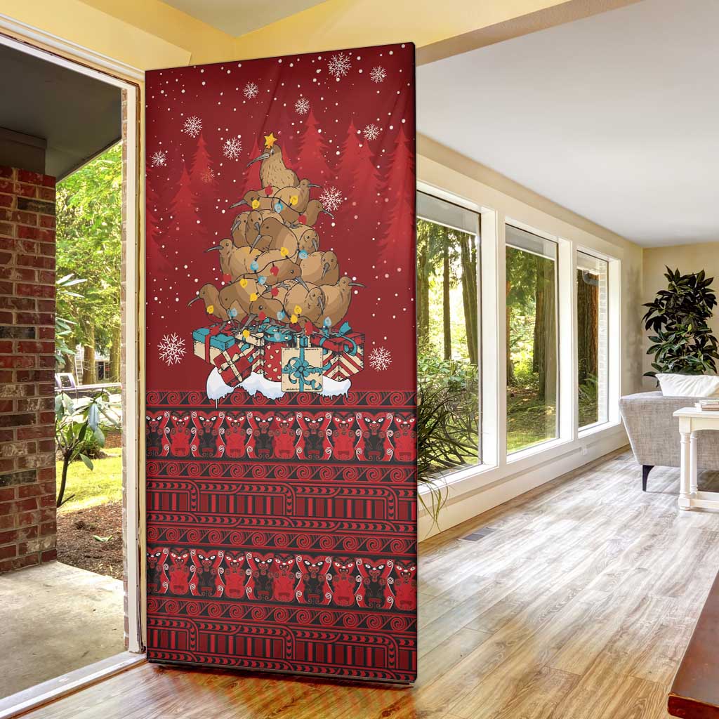 Funny Kiwi Bird Xmas Tree Door Cover New Zealand Tribal Christmas Spirit LT9 - Polynesian Pride