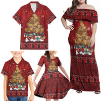 Funny Kiwi Bird Xmas Tree Family Matching Off Shoulder Maxi Dress and Hawaiian Shirt New Zealand Tribal Christmas Spirit LT9 - Polynesian Pride