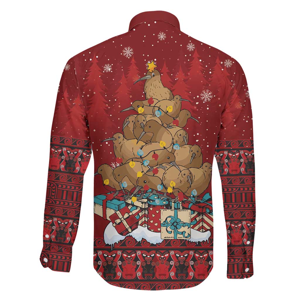 Funny Kiwi Bird Xmas Tree Family Matching Off Shoulder Short Dress and Hawaiian Shirt New Zealand Tribal Christmas Spirit LT9 - Polynesian Pride