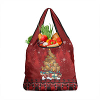 Funny Kiwi Bird Xmas Tree Grocery Bag New Zealand Tribal Christmas Spirit LT9 1-pack One Size Red - Polynesian Pride
