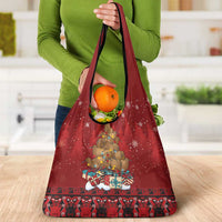 Funny Kiwi Bird Xmas Tree Grocery Bag New Zealand Tribal Christmas Spirit LT9 - Polynesian Pride