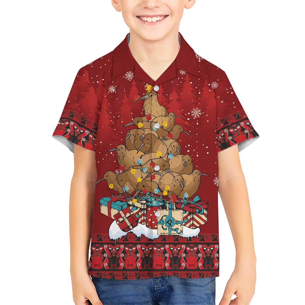 Funny Kiwi Bird Xmas Tree Hawaiian Shirt New Zealand Tribal Christmas Spirit LT9 - Polynesian Pride