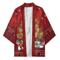 Funny Kiwi Bird Xmas Tree Kimono New Zealand Tribal Christmas Spirit LT9 Unisex Red - Polynesian Pride