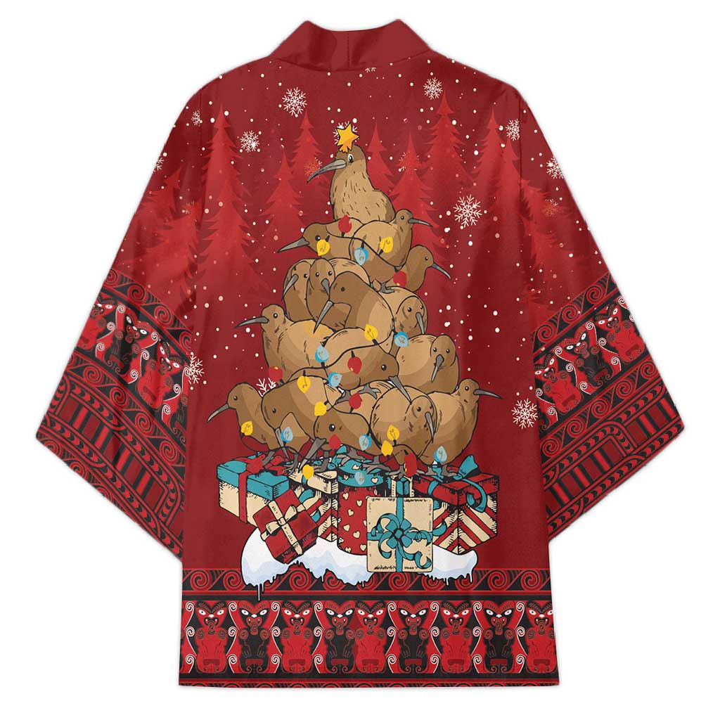 Funny Kiwi Bird Xmas Tree Kimono New Zealand Tribal Christmas Spirit LT9 - Polynesian Pride