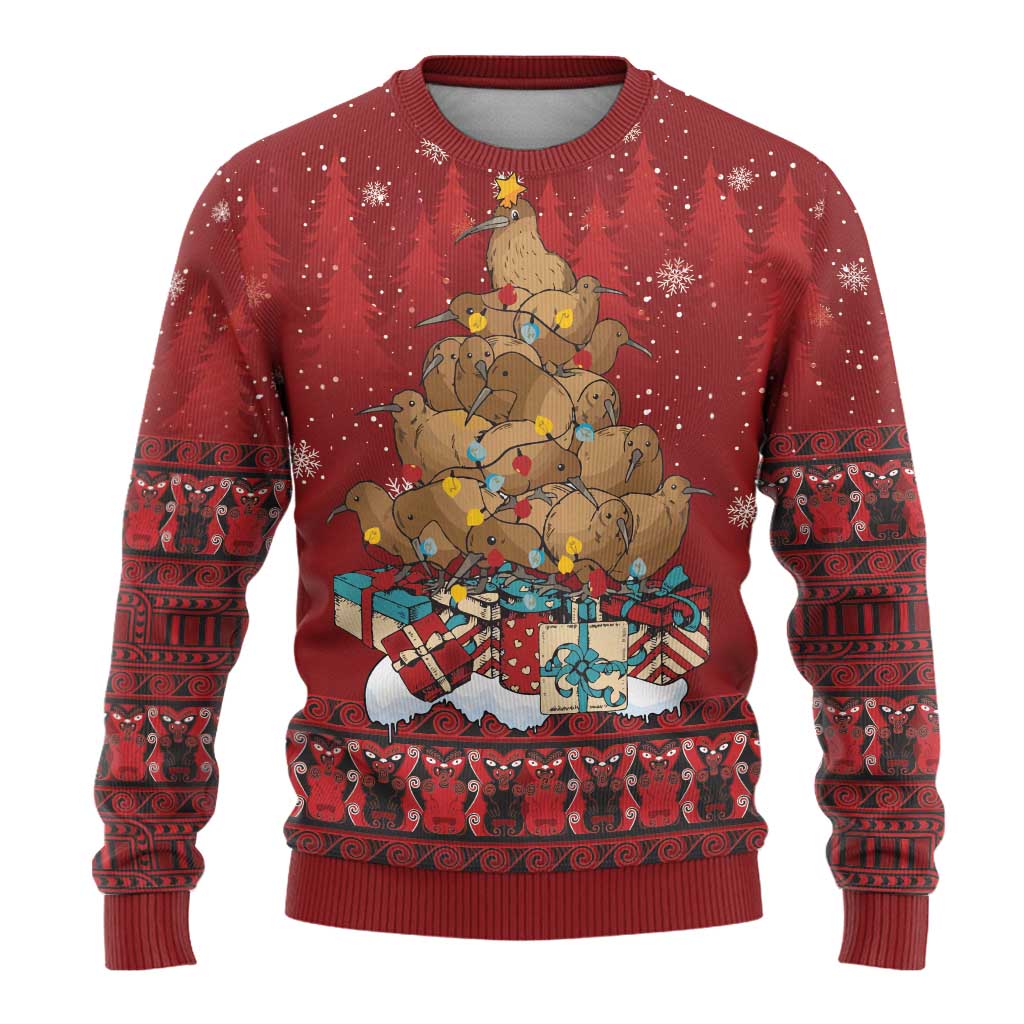 Funny Kiwi Bird Xmas Tree Ugly Christmas Sweater New Zealand Tribal Christmas Spirit LT9 - Polynesian Pride