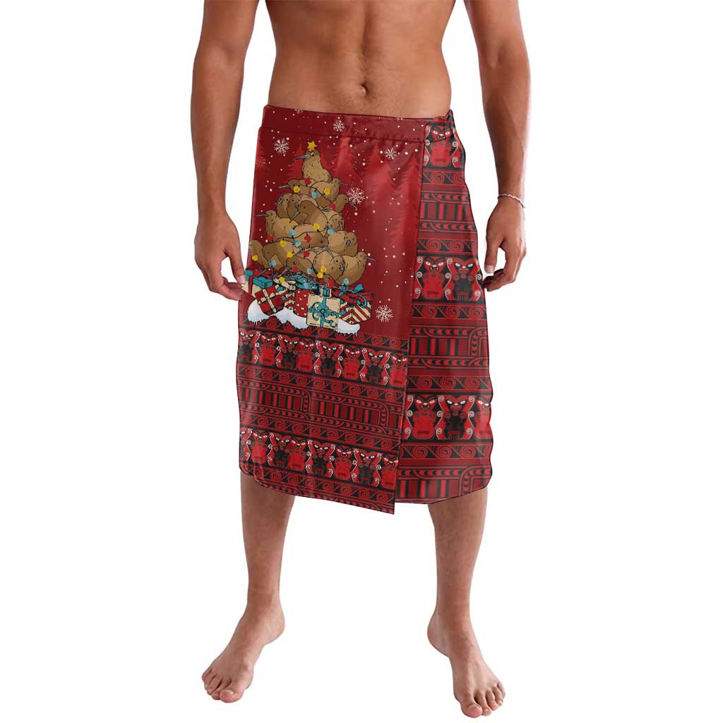 Funny Kiwi Bird Xmas Tree Lavalava New Zealand Tribal Christmas Spirit LT9 Red - Polynesian Pride
