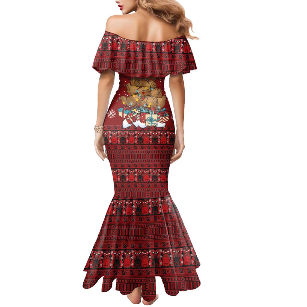 Funny Kiwi Bird Xmas Tree Mermaid Dress New Zealand Tribal Christmas Spirit LT9 - Polynesian Pride