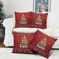 Funny Kiwi Bird Xmas Tree Pillow Cover New Zealand Tribal Christmas Spirit LT9 - Polynesian Pride