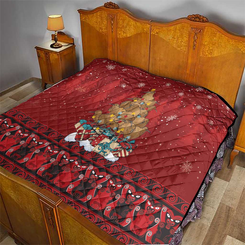 Funny Kiwi Bird Xmas Tree Quilt New Zealand Tribal Christmas Spirit LT9 - Polynesian Pride
