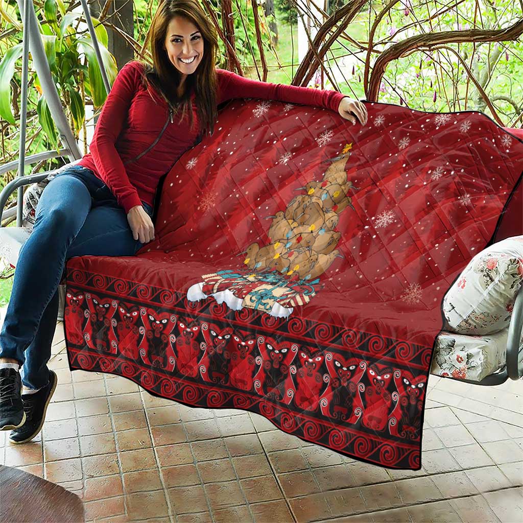 Funny Kiwi Bird Xmas Tree Quilt New Zealand Tribal Christmas Spirit LT9 - Polynesian Pride