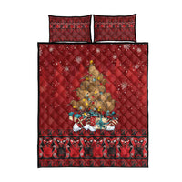 Funny Kiwi Bird Xmas Tree Quilt Bed Set New Zealand Tribal Christmas Spirit LT9 - Polynesian Pride