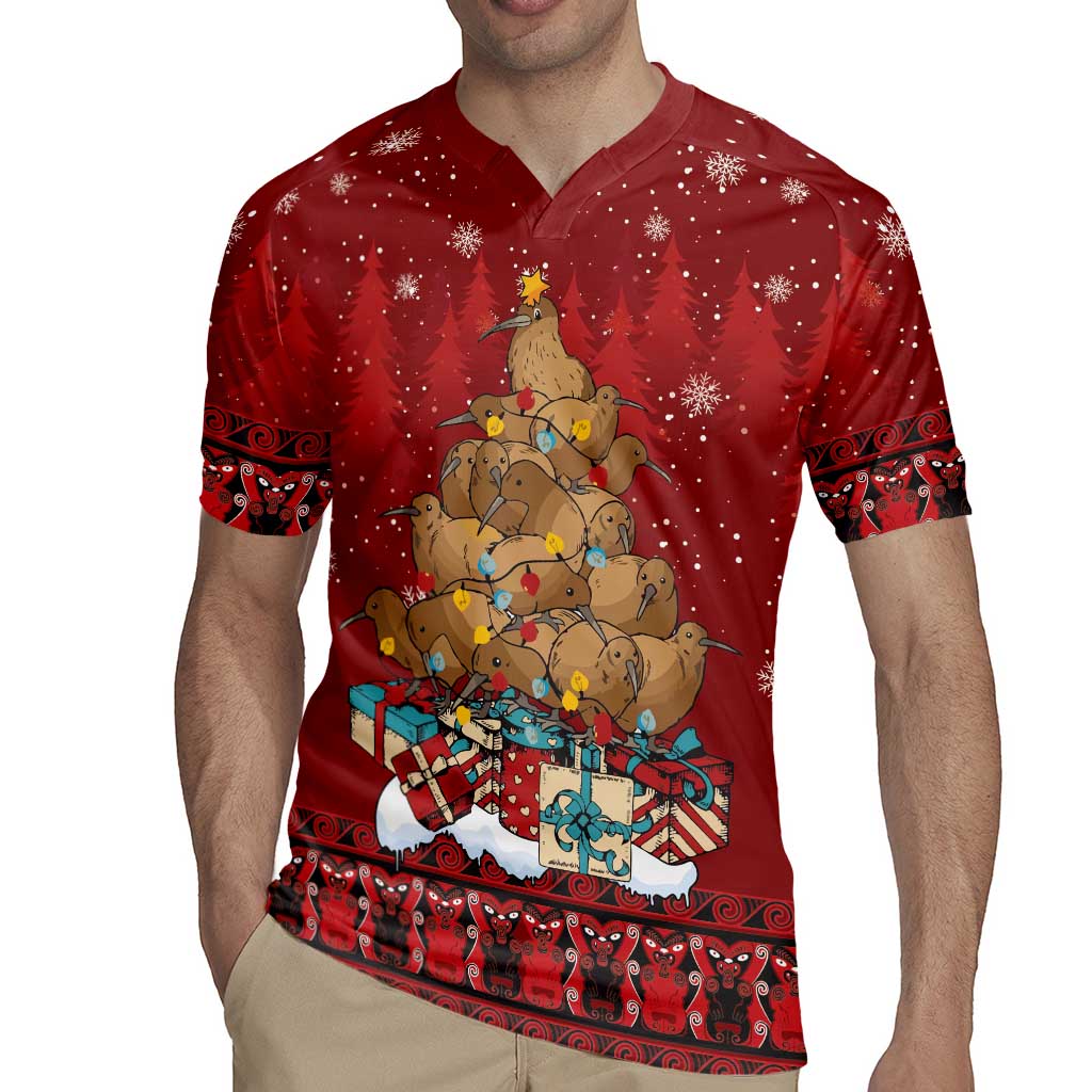 Funny Kiwi Bird Xmas Tree Rugby Jersey New Zealand Tribal Christmas Spirit LT9 - Polynesian Pride