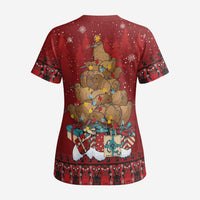 Funny Kiwi Bird Xmas Tree Scrub Top New Zealand Tribal Christmas Spirit LT9 - Polynesian Pride
