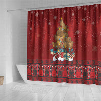 Funny Kiwi Bird Xmas Tree Shower Curtain New Zealand Tribal Christmas Spirit LT9 - Polynesian Pride