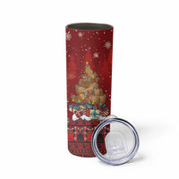 Funny Kiwi Bird Xmas Tree Skinny Tumbler New Zealand Tribal Christmas Spirit LT9 - Polynesian Pride